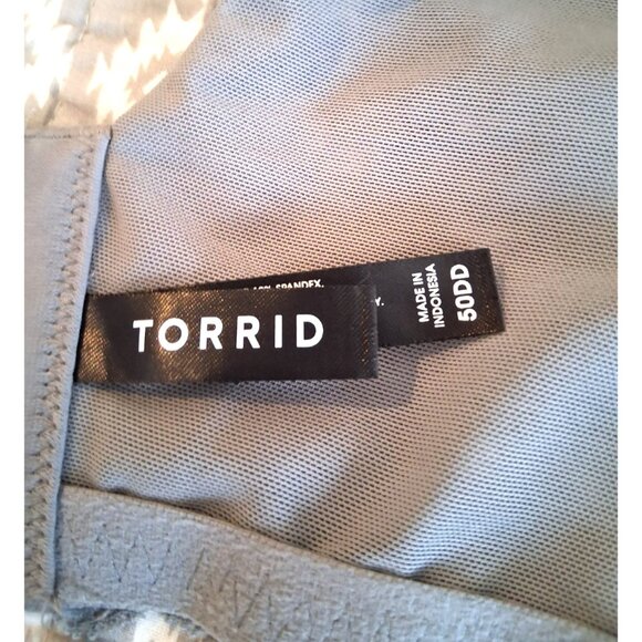 Torrid 50DD Lightly Lined T Shirt Bra Gray Lace trim Back Smoothing womens - Picture 4 of 4